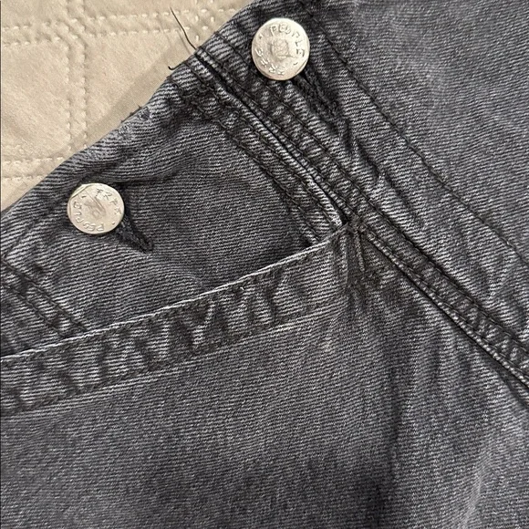 We The Free Boyfriend Washed Black High-Waisted Denim Overall. - Picture 7 of 15